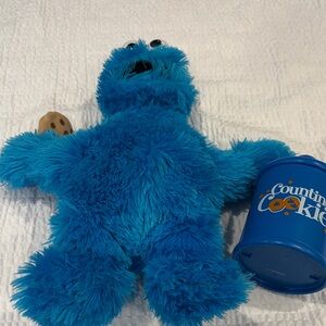 18” Blue Plush Cookie Monster Toy with Cookie Jar